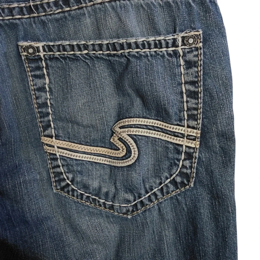 Silver Jeans Co Nash Straight Leg Mens Blue Denim Jeans 34x34 Medium Wash